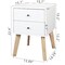 Set of 2 White Nightstands for Bedroom Modern Dresser and Nightstand Set 2 White Nightstand with Drawers Rubber Wood Leg Nightstand for Bedroom